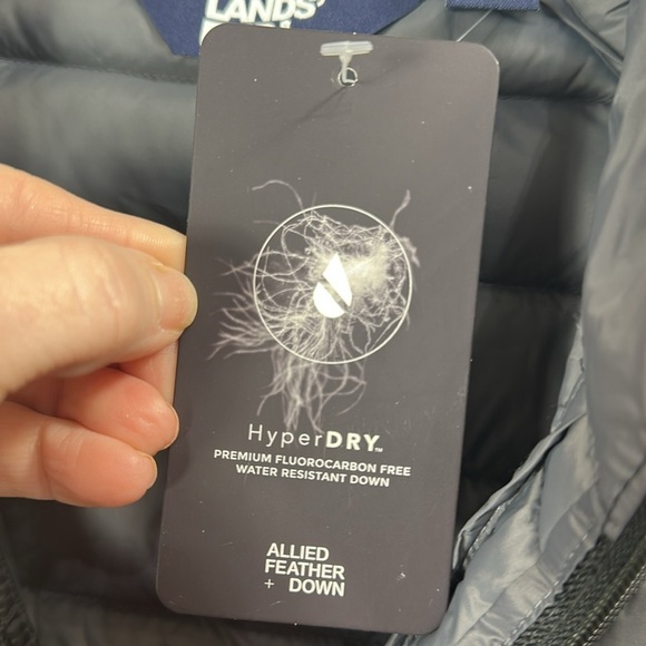 Lands End 800 down Black Quilted Puffer Vest with Stand-Up Collar size LT.NWT - Picture 6 of 10